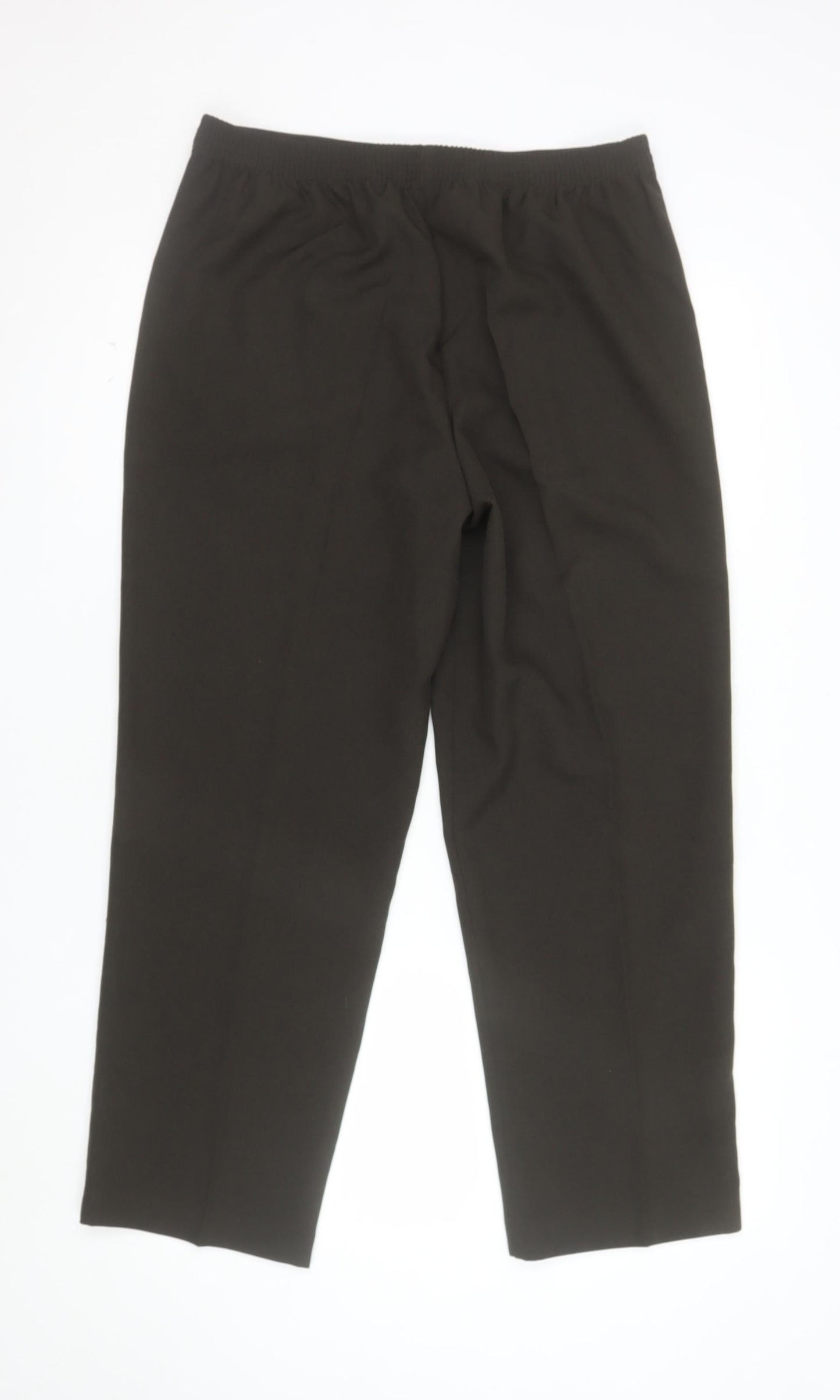 Bonmarché Women's Brown Size 14 Straight Leg Elastic Waist Trousers