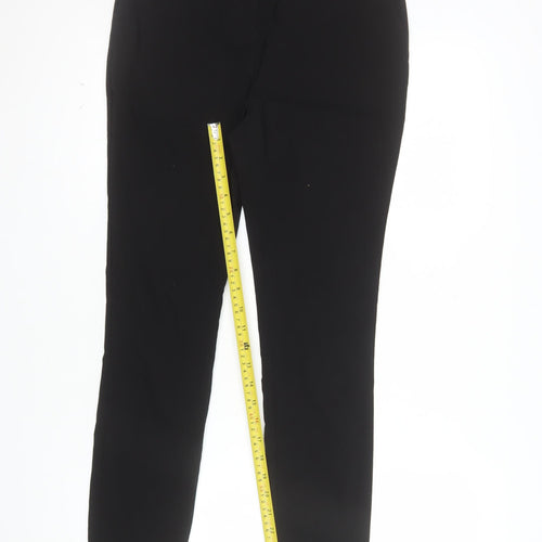 New Look Womens Black Size 10 Skinny Trousers with Gold Zip Accents