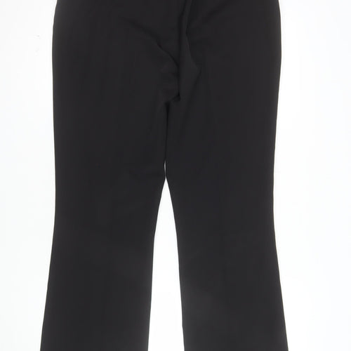 Marks and Spencer Women Black Size 14 Long Straight Leg Trousers
