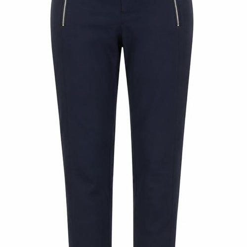 Zara Women Blue Slim Fit Stretch Zip Pocket Trousers Size S