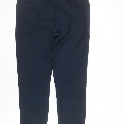 Zara Women Blue Slim Fit Stretch Zip Pocket Trousers Size S
