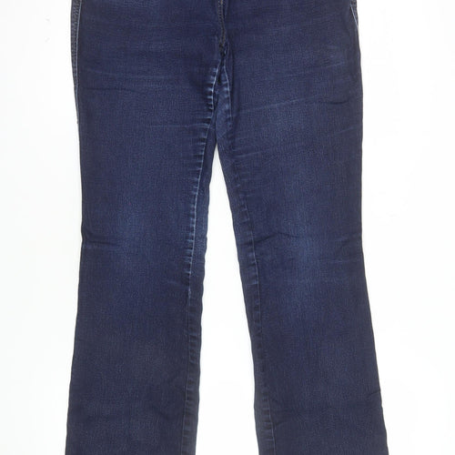 Next Women Dark Blue Straight Mid Rise Stretch Jeans Size 14R