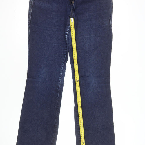 Next Women Dark Blue Straight Mid Rise Stretch Jeans Size 14R