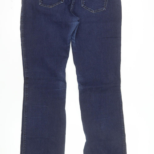 Next Women Dark Blue Straight Mid Rise Stretch Jeans Size 14R