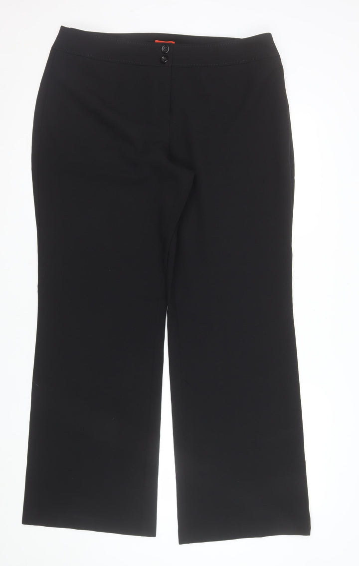 F&F Women's Black Size 16 Straight Leg Dress Pants Trousers
