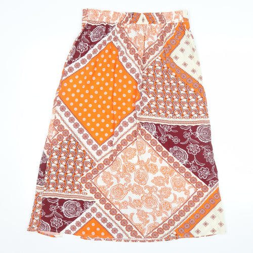 Peacocks Womens Multicoloured Bohemian Midi A-Line Skirt Size 10