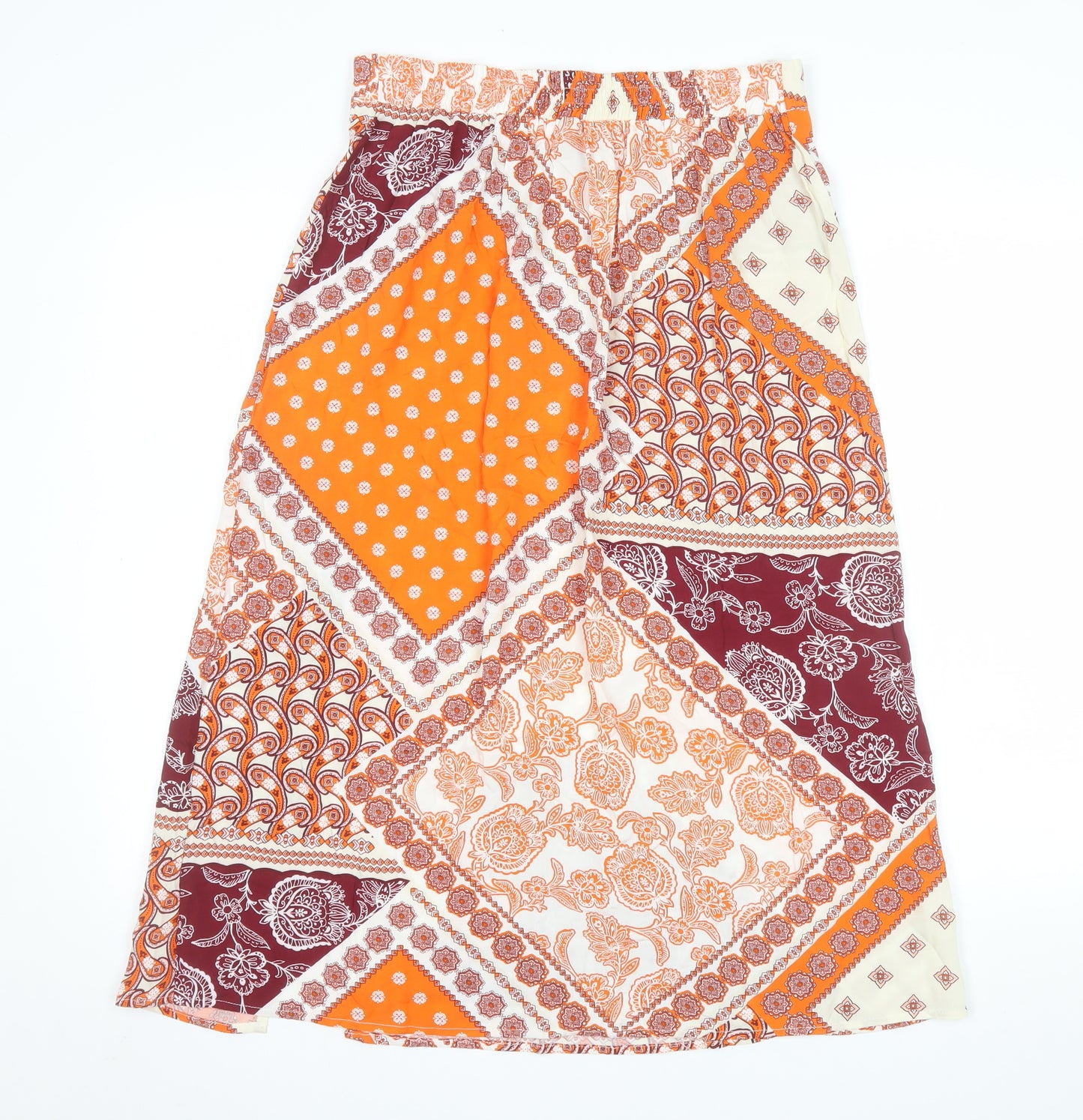 Peacocks Womens Multicoloured Bohemian Midi A-Line Skirt Size 10