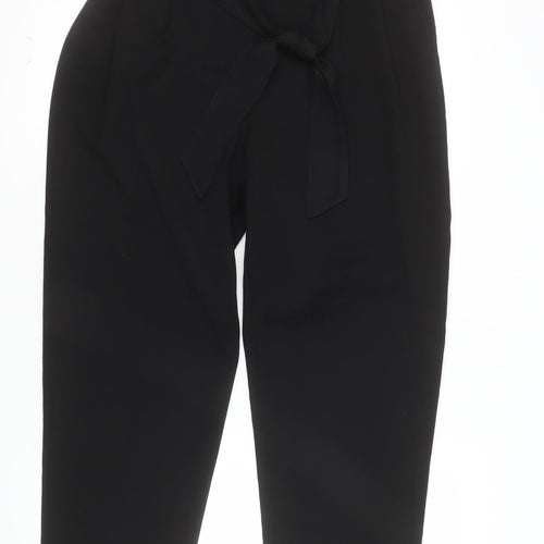 Primark Womens Black Paperbag High Rise Tapered Trousers Size 14