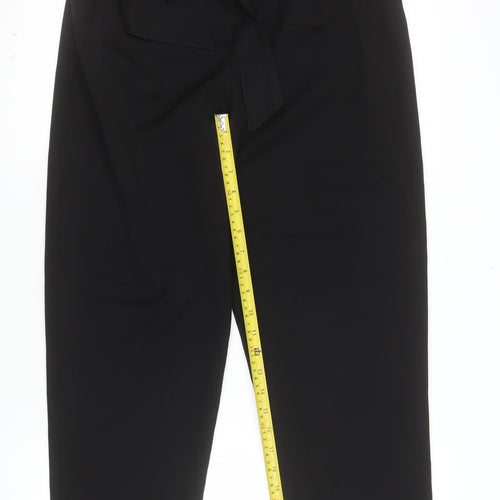 Primark Womens Black Paperbag High Rise Tapered Trousers Size 14