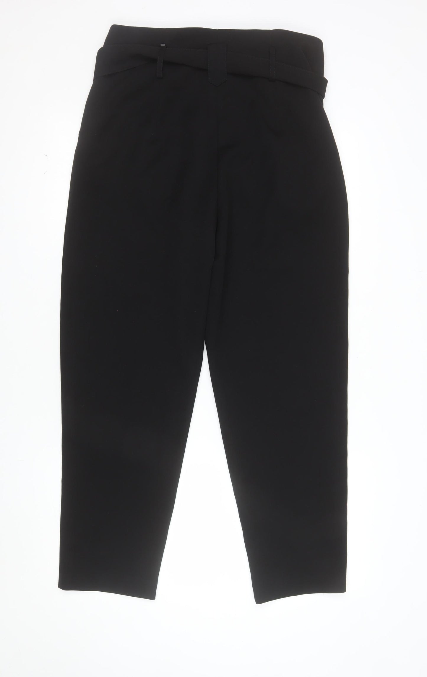 Primark Womens Black Paperbag High Rise Tapered Trousers Size 14