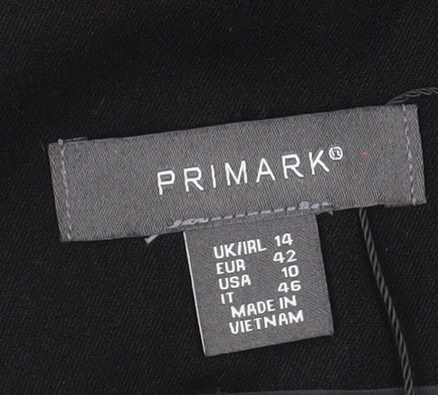 Primark Womens Black Paperbag High Rise Tapered Trousers Size 14