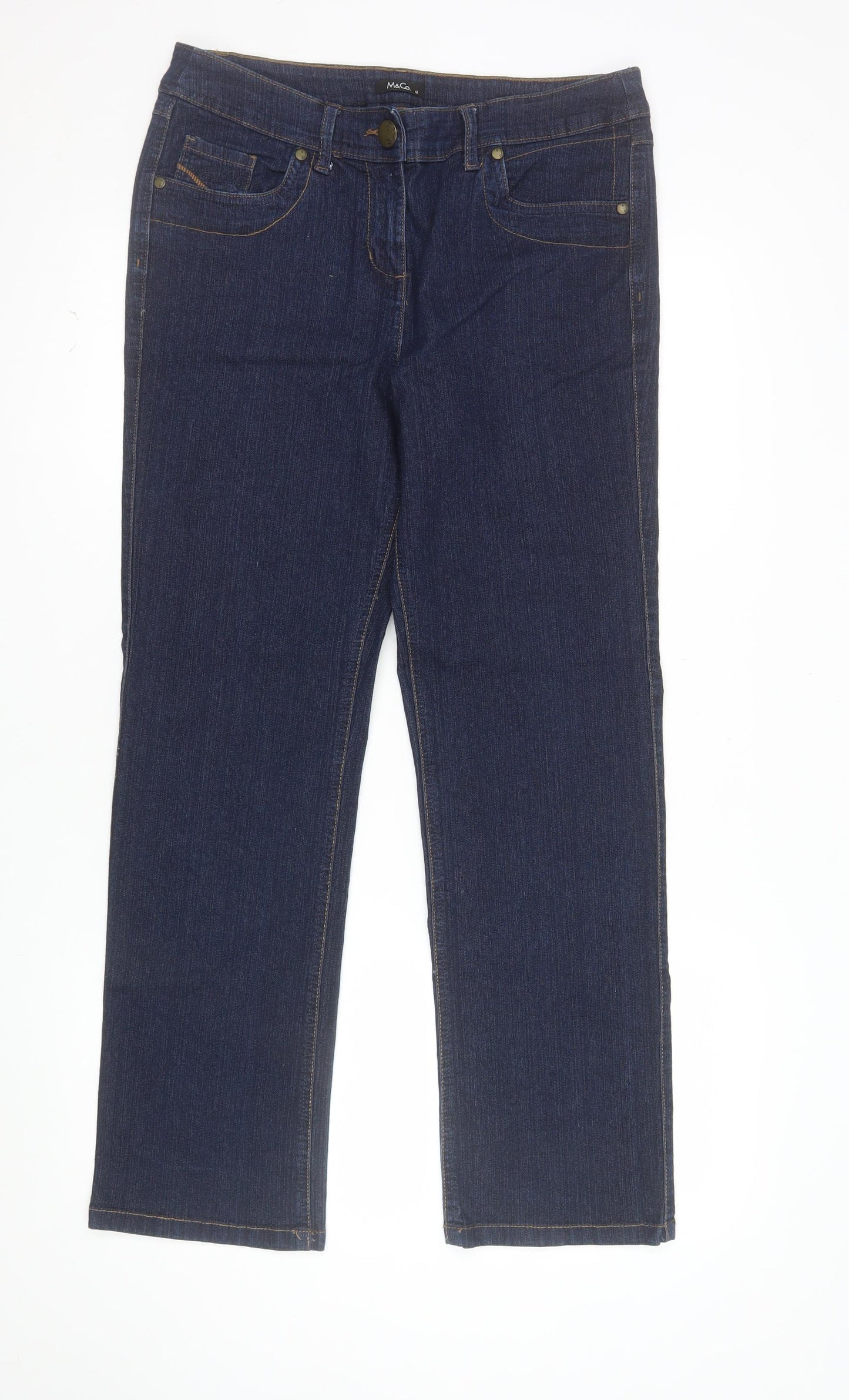M&Co Women’s Blue Size 12 Straight Leg Denim Jeans