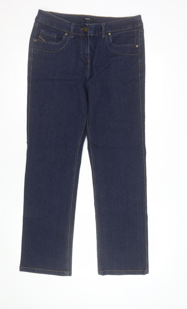 M&Co Women’s Blue Size 12 Straight Leg Denim Jeans
