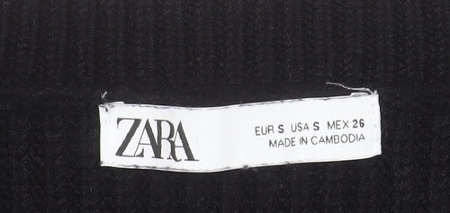 ZARA Women Black Knit Sleeveless Vest Jumper Size S