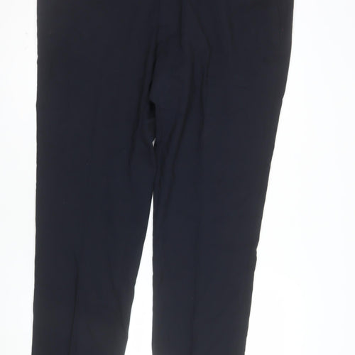 Marks and Spencer Mens Navy Blue Slim Fit Dress Trousers 40W 31L