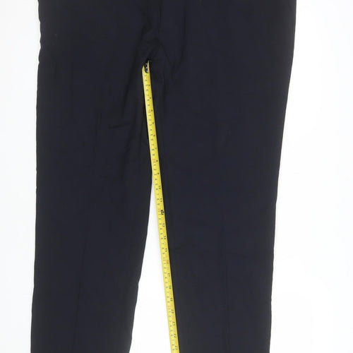 Marks and Spencer Mens Navy Blue Slim Fit Dress Trousers 40W 31L