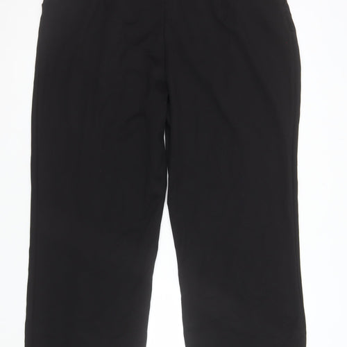 H&M Womens Black Straight Dress Pants Size 16 Stretch Crepe Trousers
