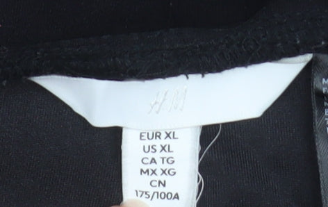 H&M Womens Black Straight Dress Pants Size 16 Stretch Crepe Trousers