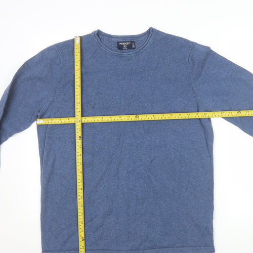 Springfield Men's Blue Cotton Crew Neck Pullover Jumper XL