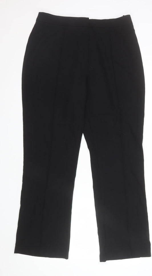 Marks and Spencer Women’s Black Size 16 Straight Leg Stretch Trousers