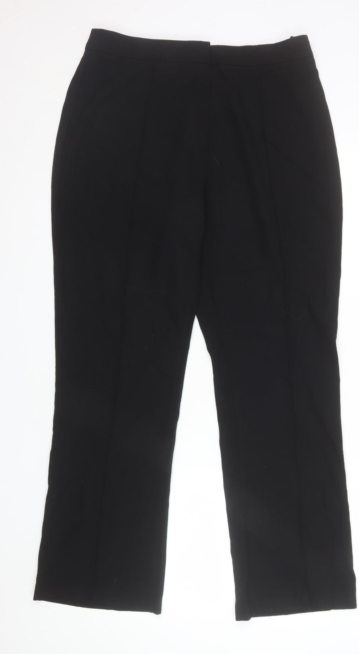 Marks and Spencer Women’s Black Size 16 Straight Leg Stretch Trousers