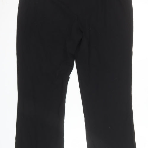 Marks and Spencer Women’s Black Size 16 Straight Leg Stretch Trousers