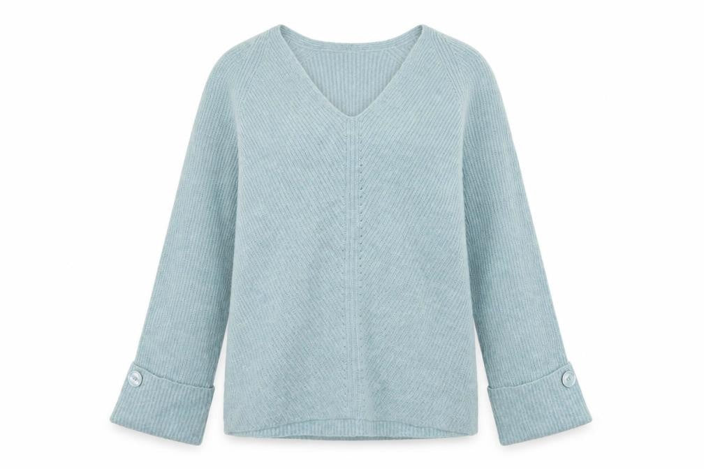 Next Women’s Green V-Neck Knit Jumper XS Wool Blend