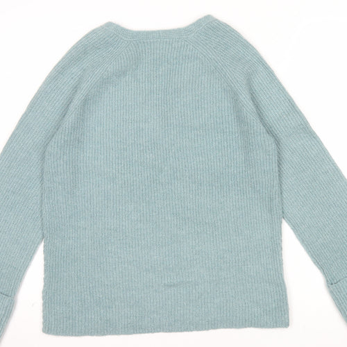 Next Women’s Green V-Neck Knit Jumper XS Wool Blend