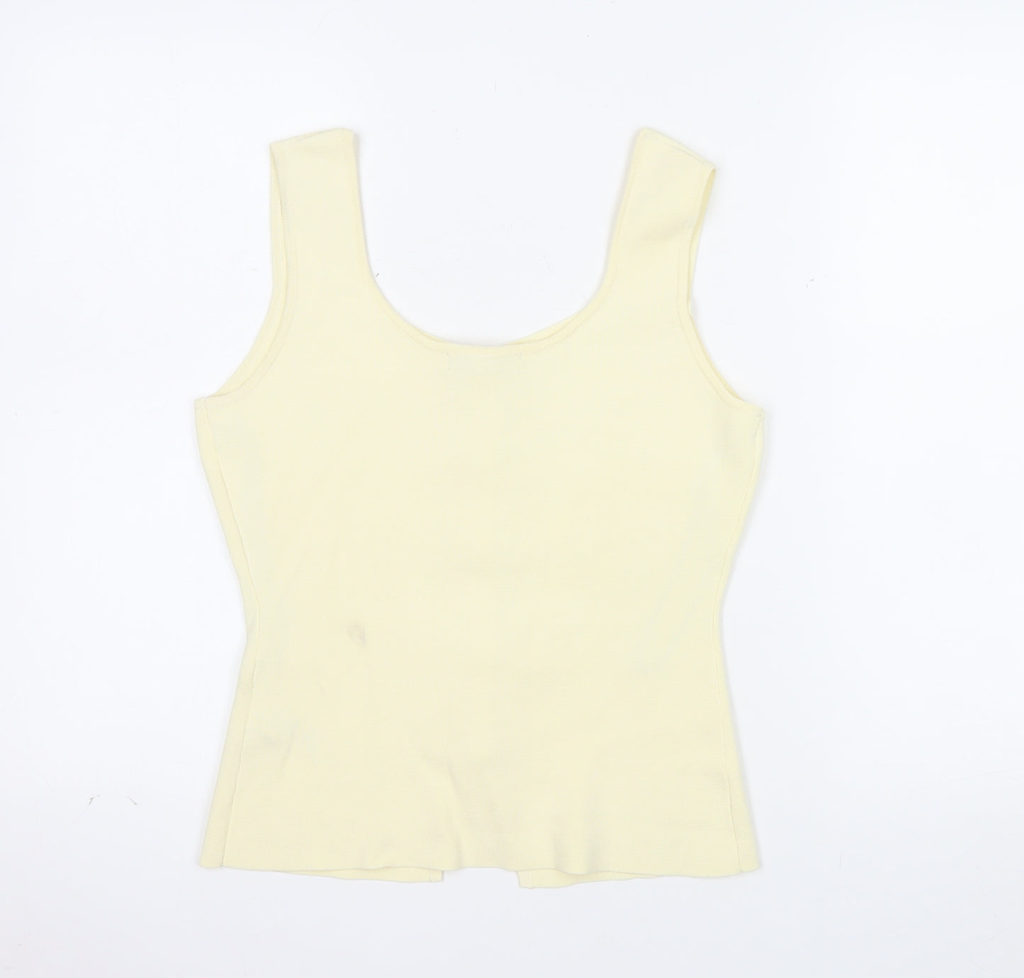 Marks and Spencer Women Ivory Knit Button Tank Top Size S