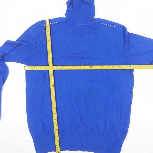 Wallis Women’s Blue Roll Neck Studded Jumper Size 14
