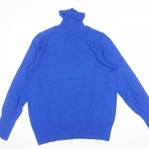 Wallis Women’s Blue Roll Neck Studded Jumper Size 14