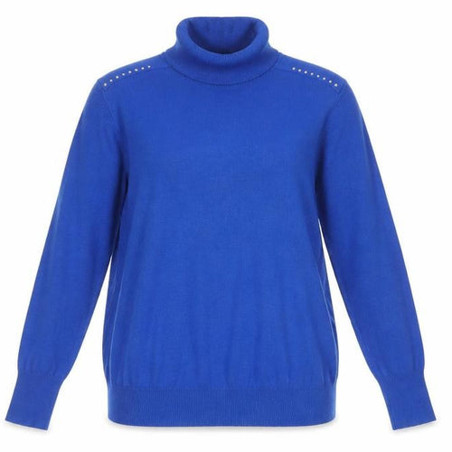 Wallis Women’s Blue Roll Neck Studded Jumper Size 14