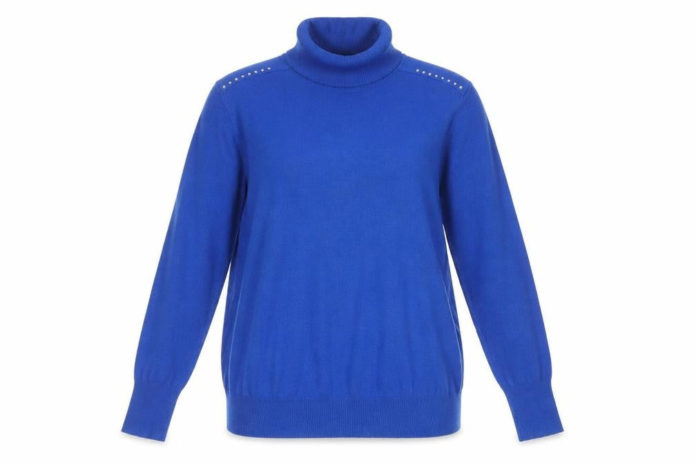 Wallis Women’s Blue Roll Neck Studded Jumper Size 14