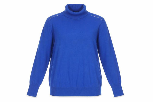 Wallis Women’s Blue Roll Neck Studded Jumper Size 14