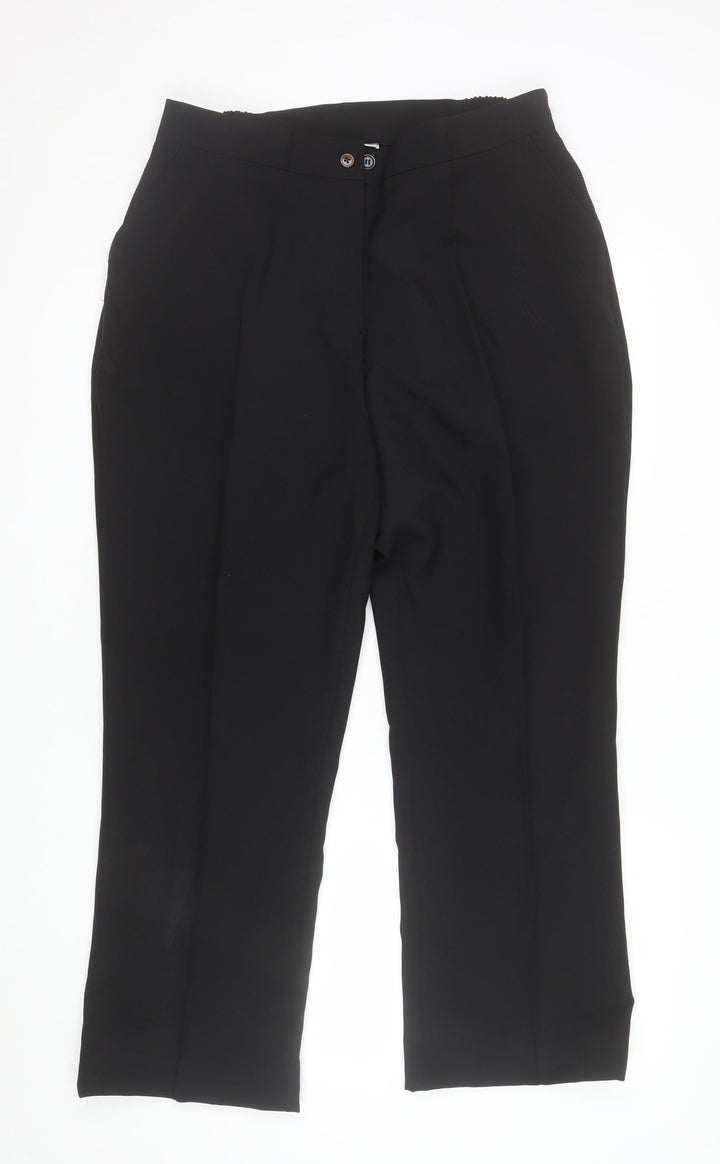 Damart Women's Black Straight Leg Polyester Trousers Size 18