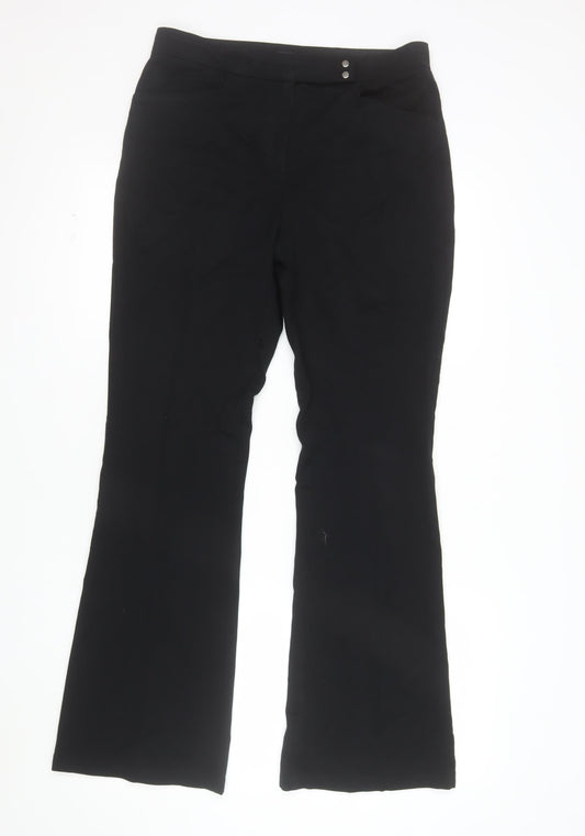 Marks and Spencer Women’s Black Regular Fit Straight Leg Trousers Size 10