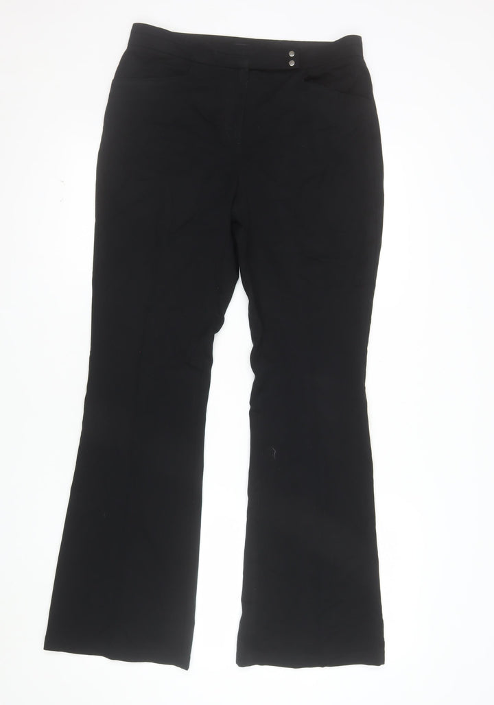 Marks and Spencer Women’s Black Regular Fit Straight Leg Trousers Size 10