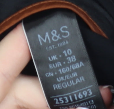 Marks and Spencer Women’s Black Regular Fit Straight Leg Trousers Size 10