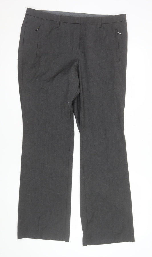 Marks and Spencer Women’s Grey Size 14 Straight Leg Dress Trousers