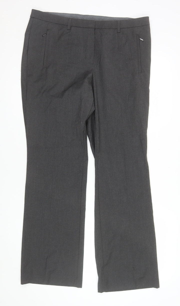 Marks and Spencer Women’s Grey Size 14 Straight Leg Dress Trousers