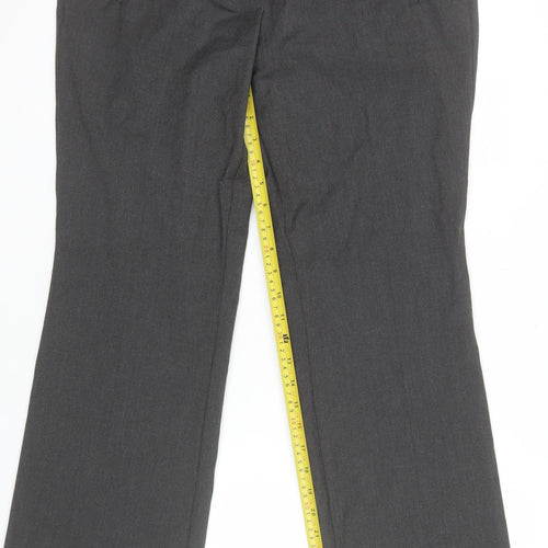 Marks and Spencer Women’s Grey Size 14 Straight Leg Dress Trousers