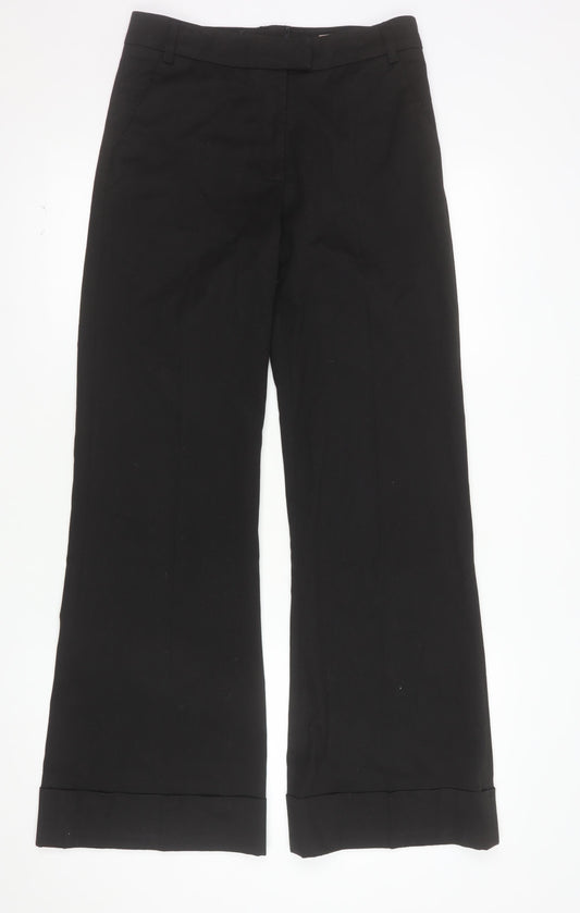 H&M Women’s Black Wide-Leg Tailored Trousers Size 6 Regular Fit