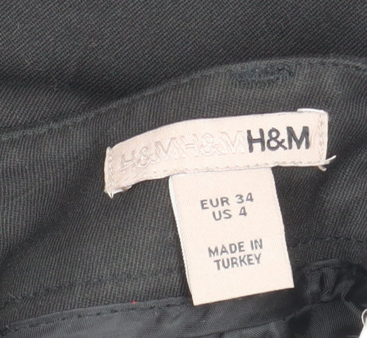 H&M Women’s Black Wide-Leg Tailored Trousers Size 6 Regular Fit