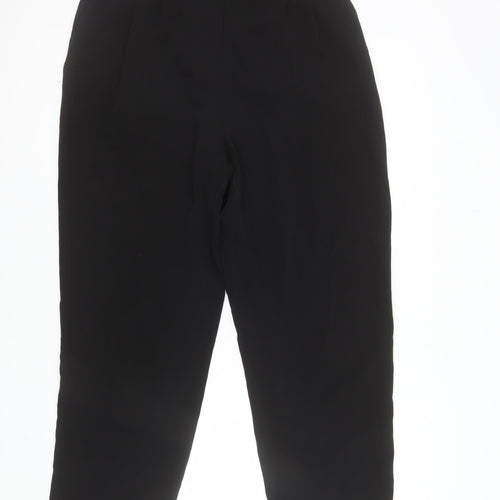 H&M Women's Black Stretch Crepe Straight Leg Trousers Size 12