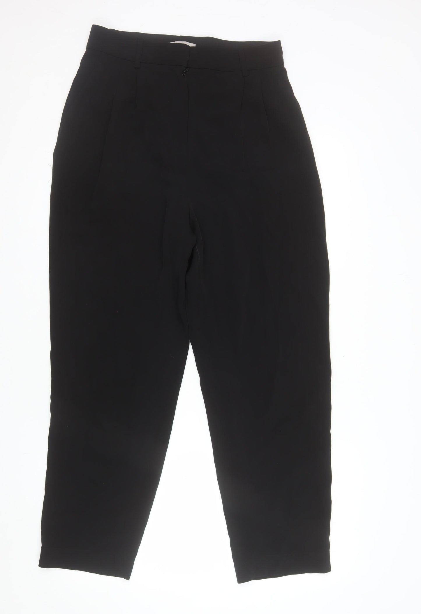 H&M Women's Black Stretch Crepe Straight Leg Trousers Size 12