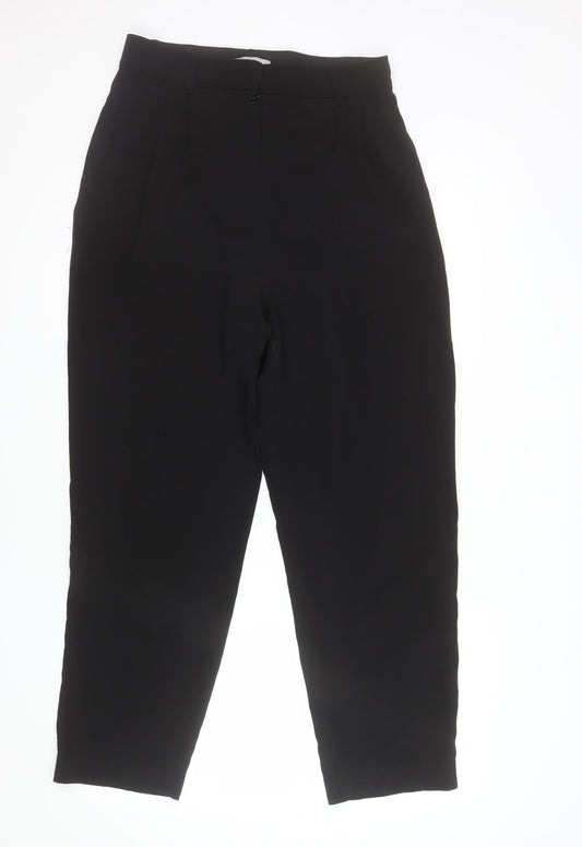 H&M Women's Black Stretch Crepe Straight Leg Trousers Size 12
