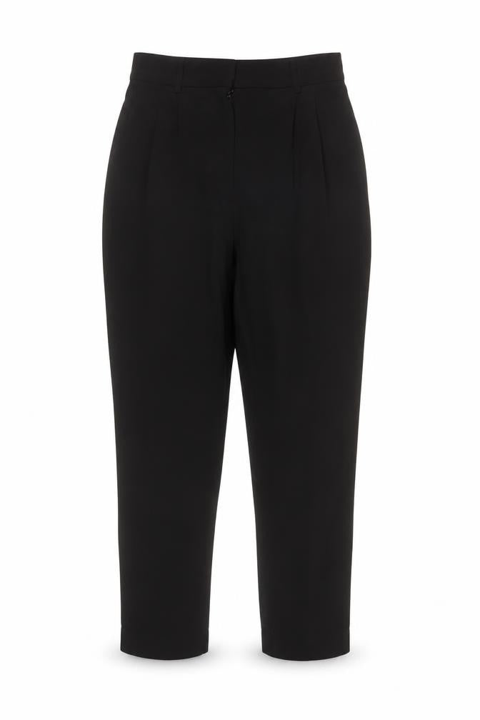 H&M Women's Black Stretch Crepe Straight Leg Trousers Size 12