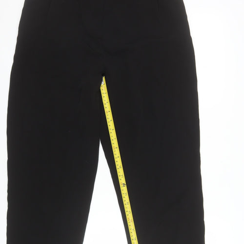 H&M Women's Black Stretch Crepe Straight Leg Trousers Size 12