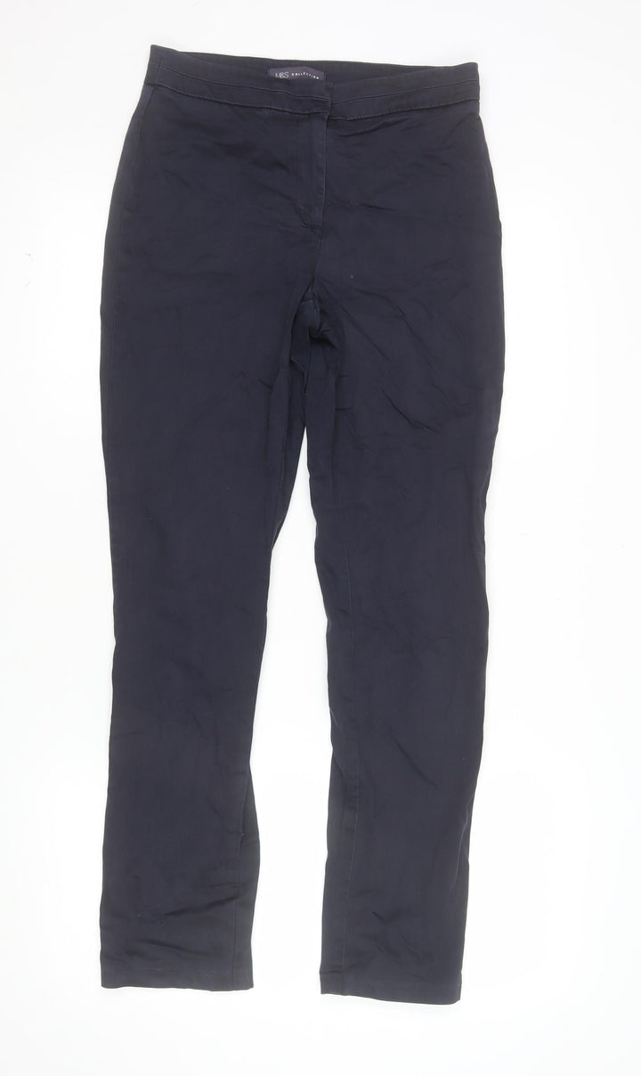 Marks and Spencer Women’s Blue Chino Trousers Size 8 Regular Fit