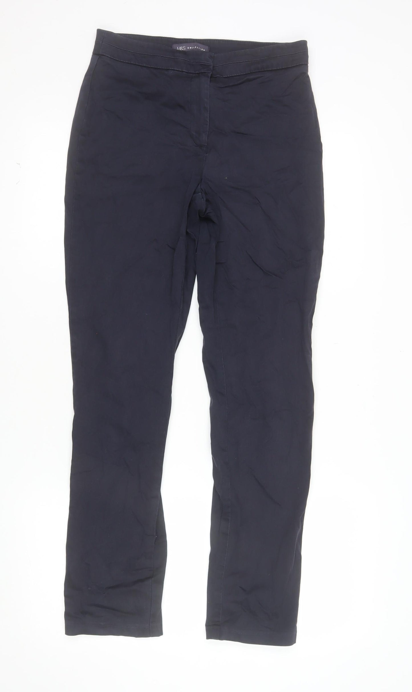 Marks and Spencer Women’s Blue Chino Trousers Size 8 Regular Fit
